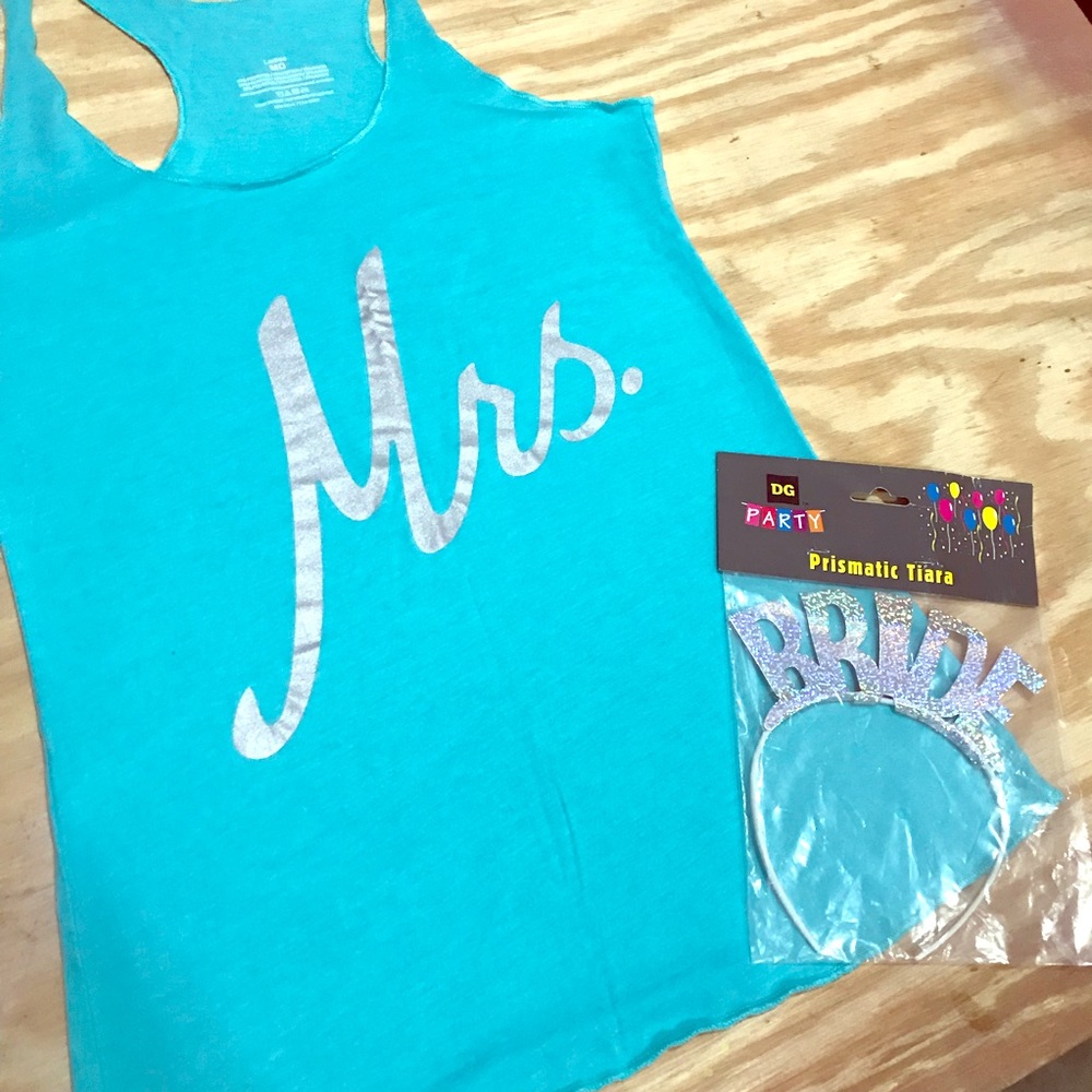 NWOT - Tiffany Blue Bride to be Tank and Tiara! 💎